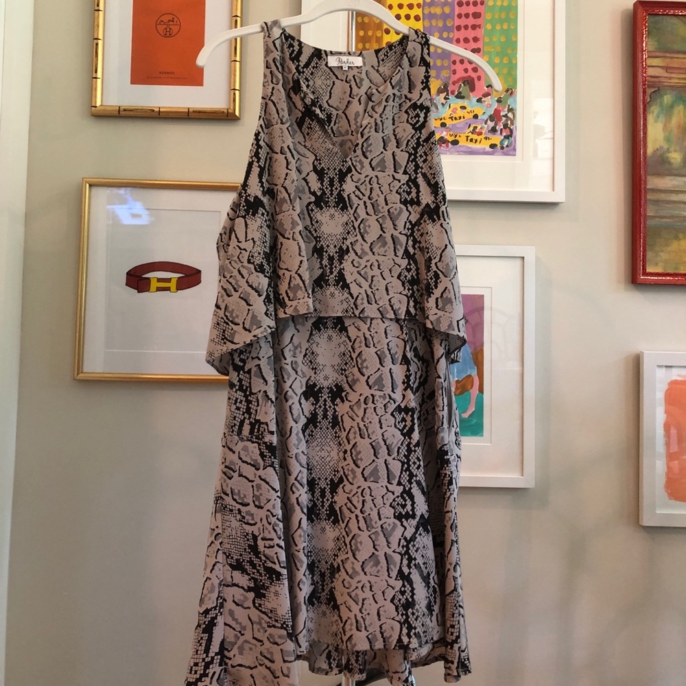 Parker Python Print Silk Dress